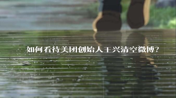 如何看待美团创始人王兴清空微博？